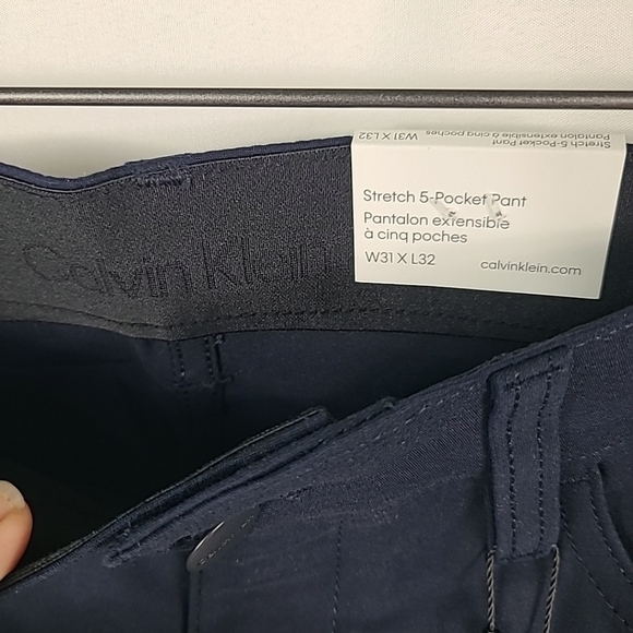 NEW Calvin Klein Pants Mens 31x32 Blue Chino 5 Pocket Strech Comfort Casual - Picture 4 of 6